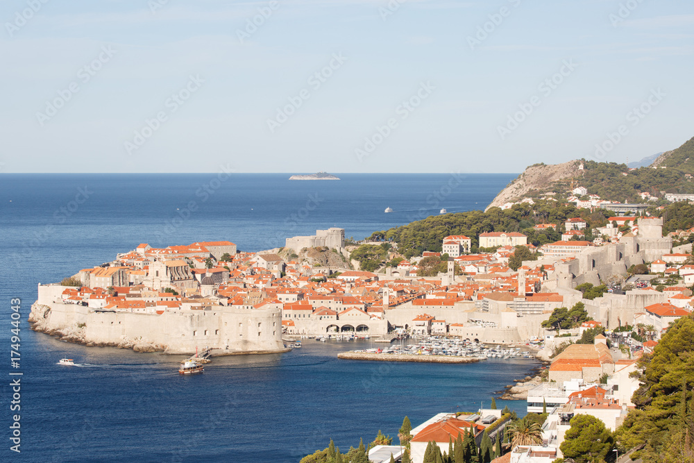 Magnificent view of the old part of the city of Dubrovnik. Croatia