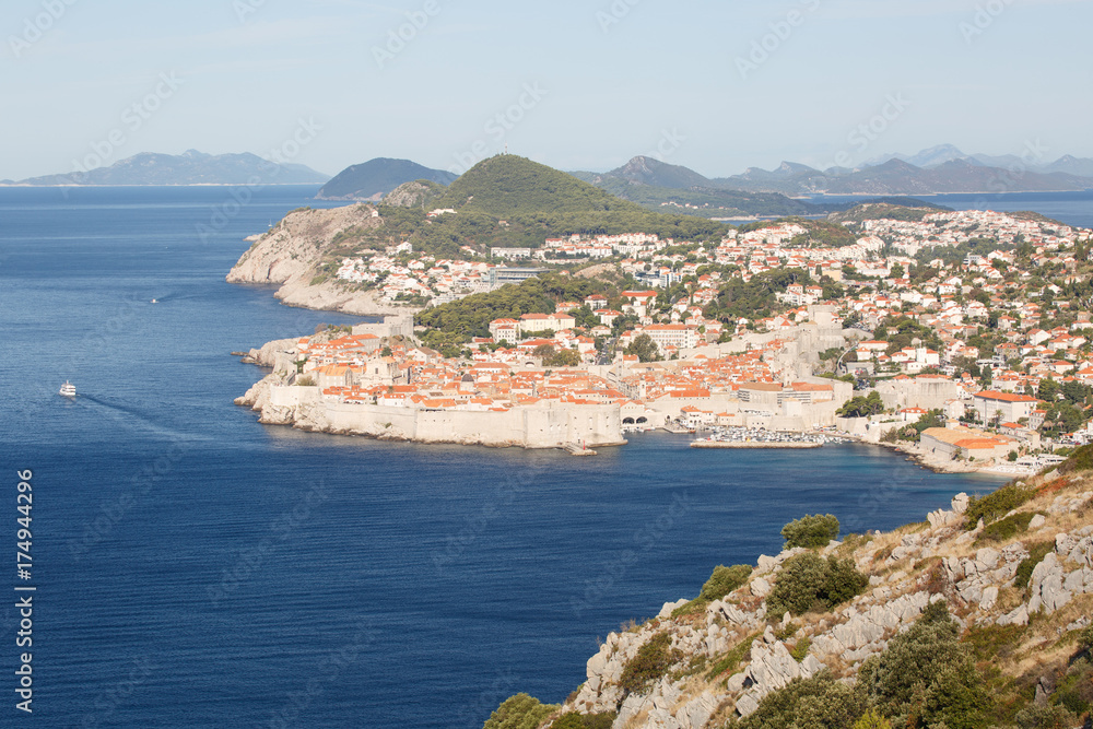beautiful view of the old town of Dubrovnik on the Adriatic coast. Croatia