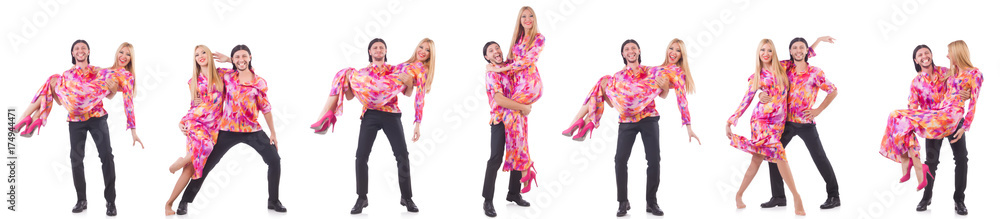 Pair dancing isolated on the white Pair dancing isolated on the white