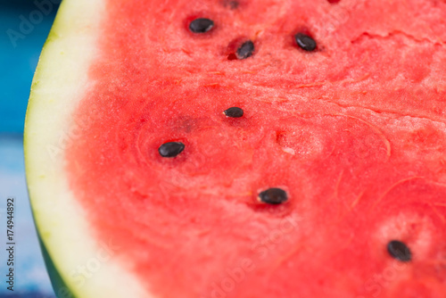 Close-up of half a ripe watermelon