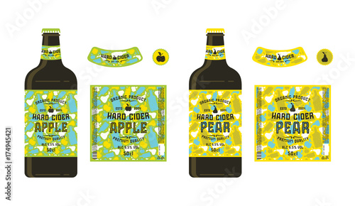 Set of templates labels for hard cider