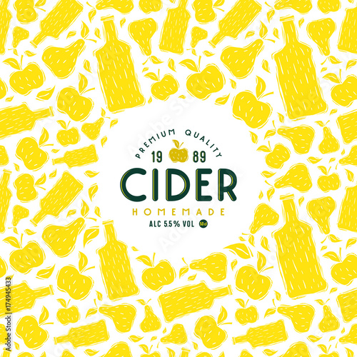 Cider label and frame with pattern