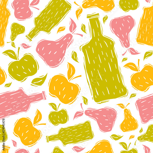 Hard cider seamless pattern