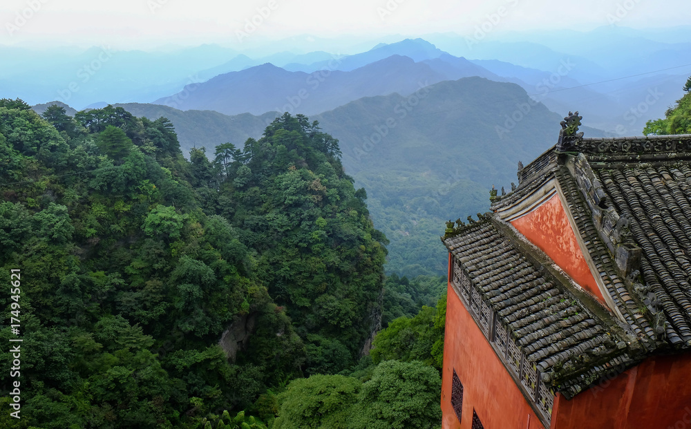The nice view from the top of the hill at Wudang national park, Hubei China