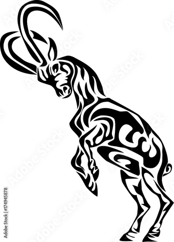 Ibex - stylized vector illustration