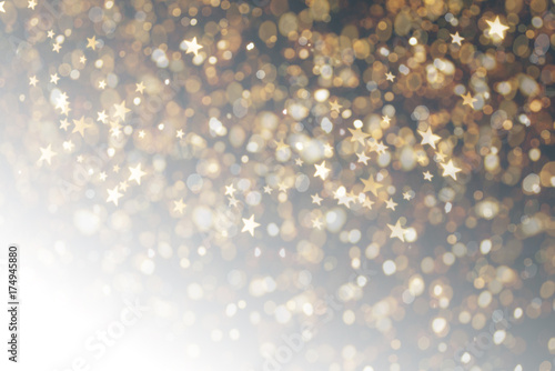 Bokeh Star Hintergrund golden Weihnachten 