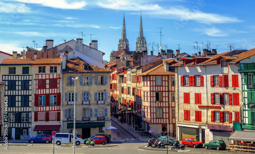 Old Town center of Bayonne, France photo