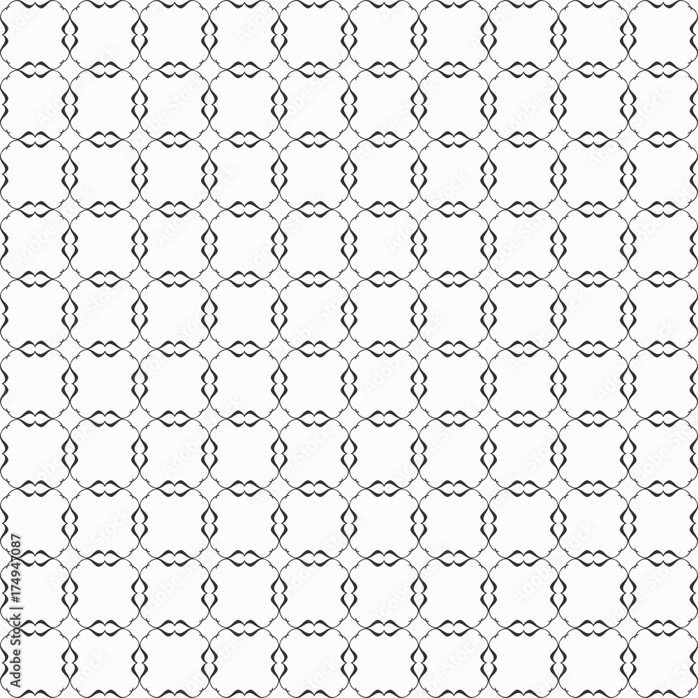 Fototapeta premium Black modern wavy shared circles pattern on white background