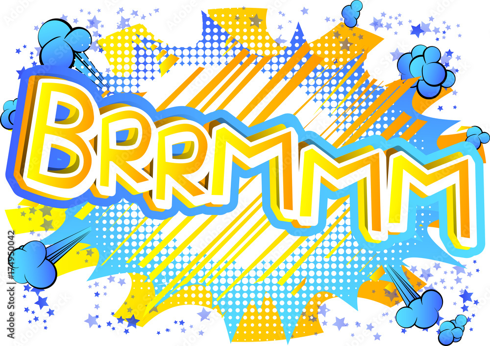 Brrmmm - Vector illustrated comic book style expression.