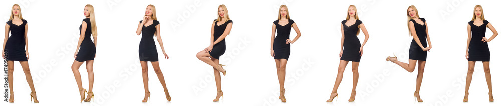 Collage of woman in fashion look isolated on white Collage of woman in fashion look isolated on white