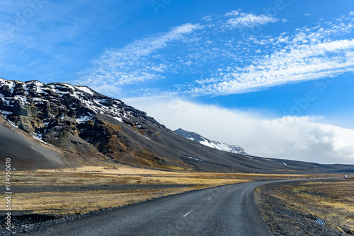 Rent a car and drive on the road along beautiful landscape of Iceland, the dream destination for traveler