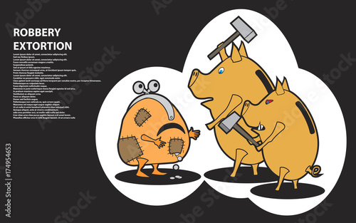 Pig piggy Bank Rob other characters