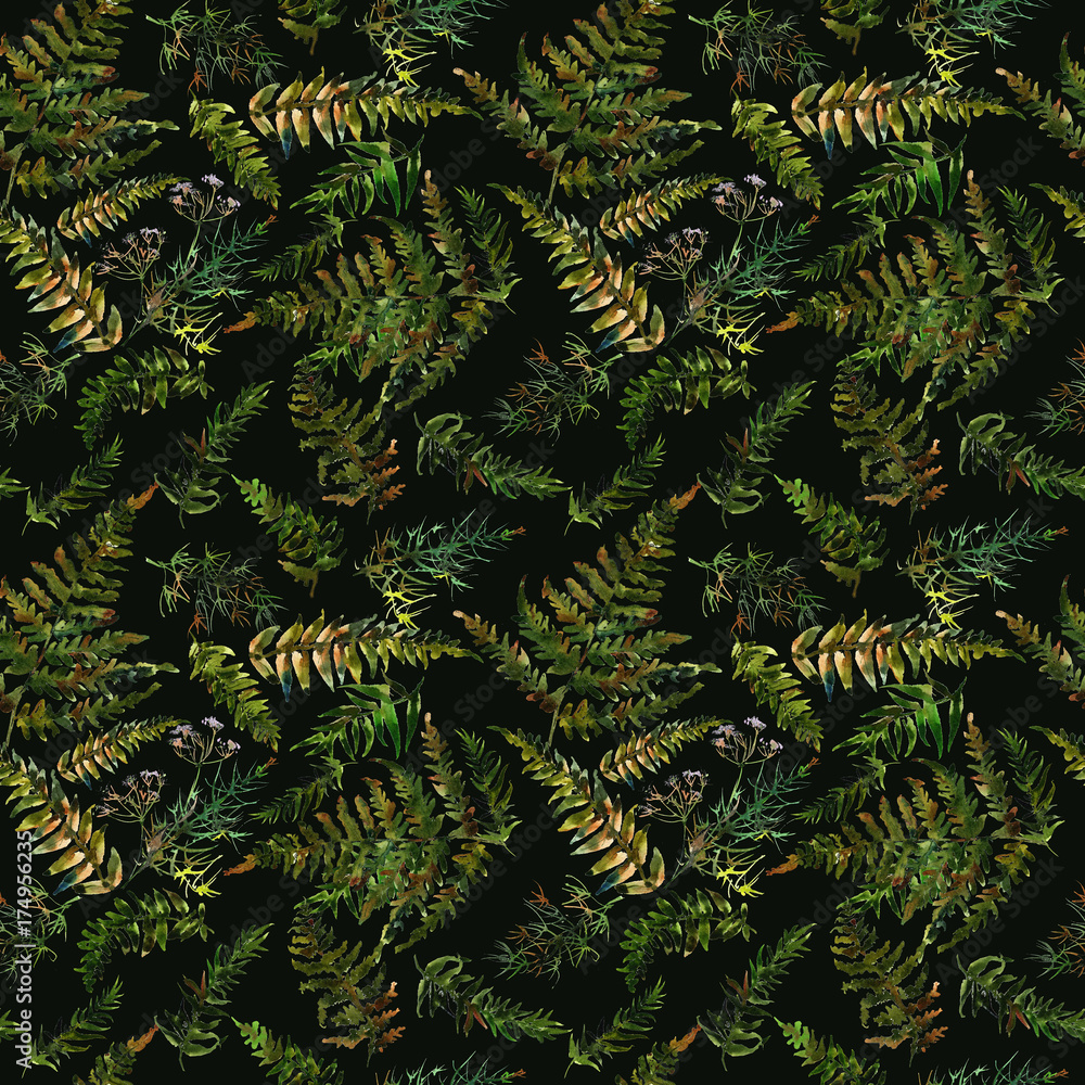 Forest fern leaves ornament pattern