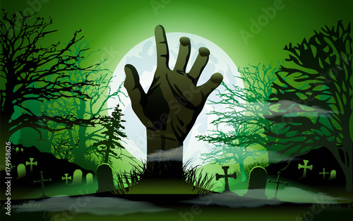 Halloween concept, zombie hand