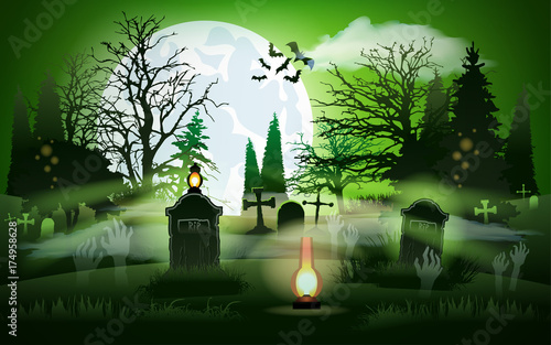 Halloween background graveyard cemetery
