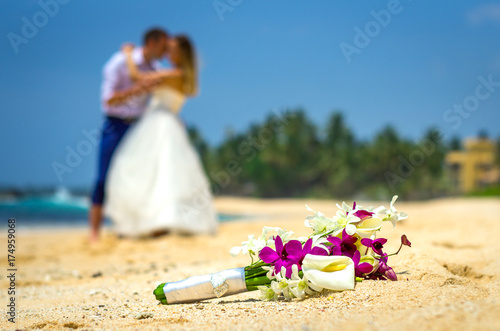 Wedding couple on the beach