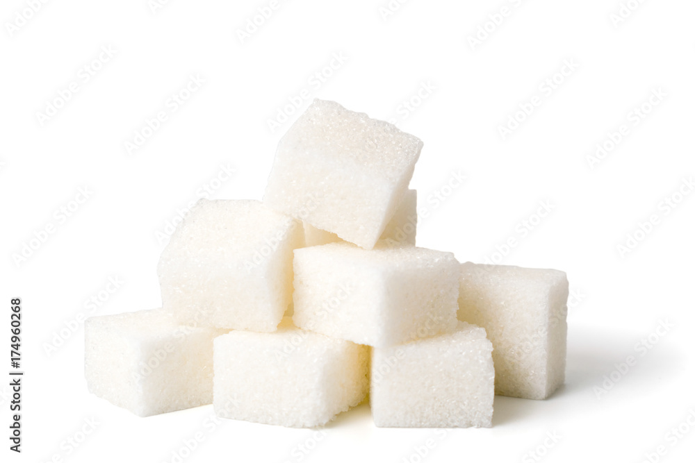 Sugar cubes on white Sugar cubes on white