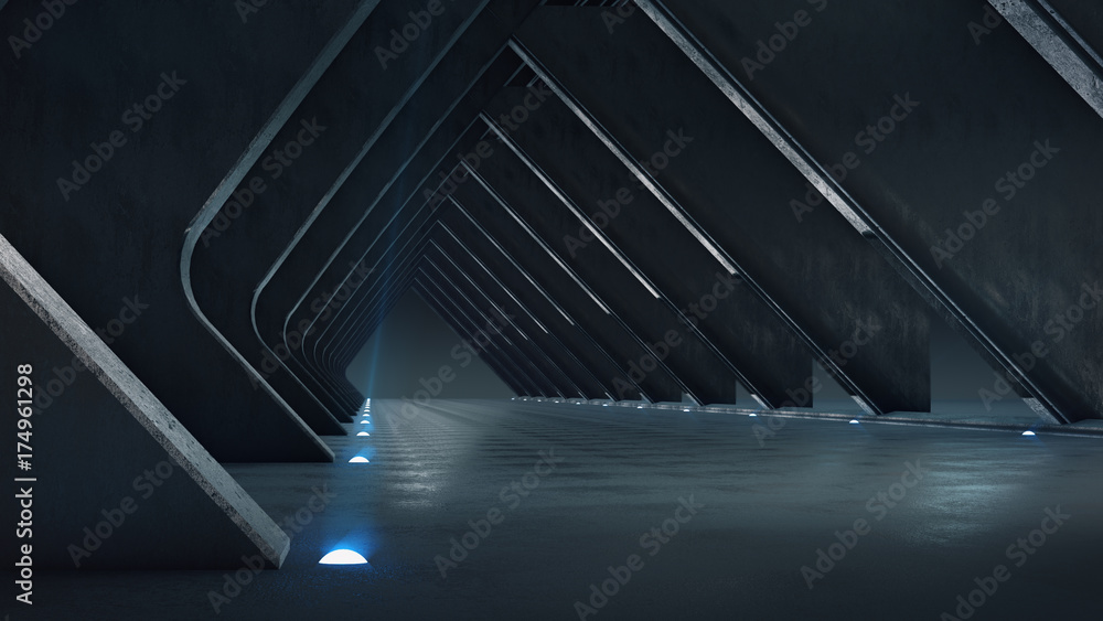 Obraz premium Abstract structure,Product showcase background with light glow.3D rendering