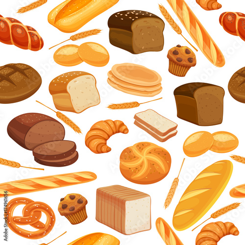 Vector seamless pattern bread