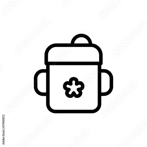 Baby cup thin line icon. Outline symbol kid buttle for feeding for the design of children's webstie and mobile applications. Outline stroke kid pictograms. photo