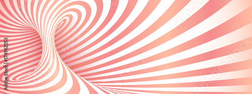 Pink geometric twisted stripes abstract background