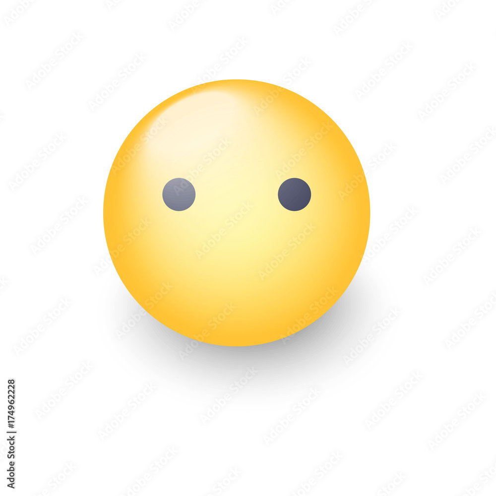 Face emoji without mouth. Cartoon silent emoticon. Smiley cute icon Stock  Photo | Adobe Stock