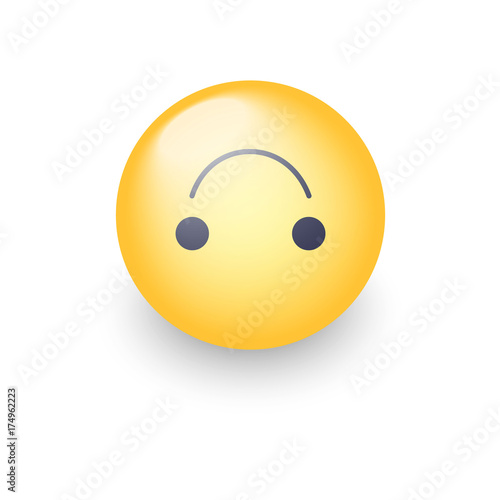 Upside-Down happy emoticon. Cartoon cute emoji. Social media upside down smiley