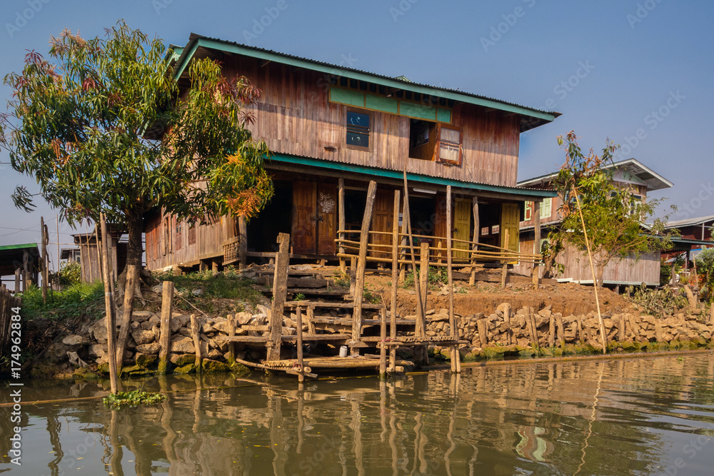 Myanmar Inle Lake floating village