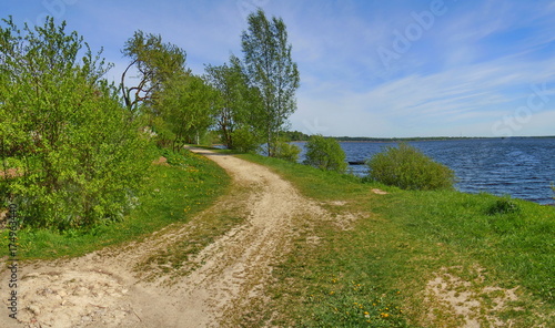 Unpaved road along the river