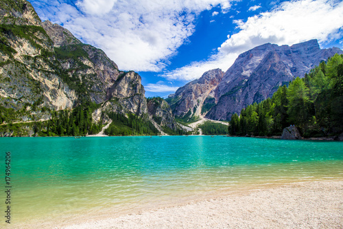 Braies lake in South Tyrol