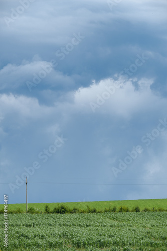 Grassy countryside before the storm