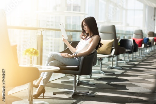 Canvas Print Businesswoman on break