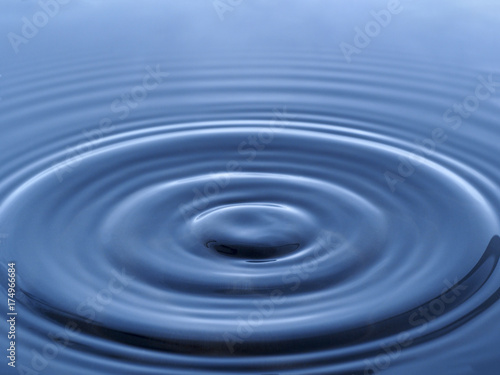 droplet hits on the water tension surface making wave