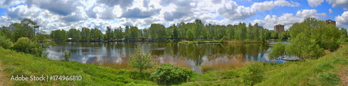 Panoramic view of landscape with water body