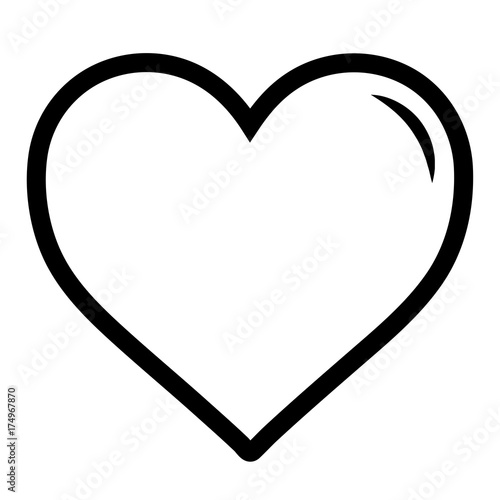 Heart black vector icon