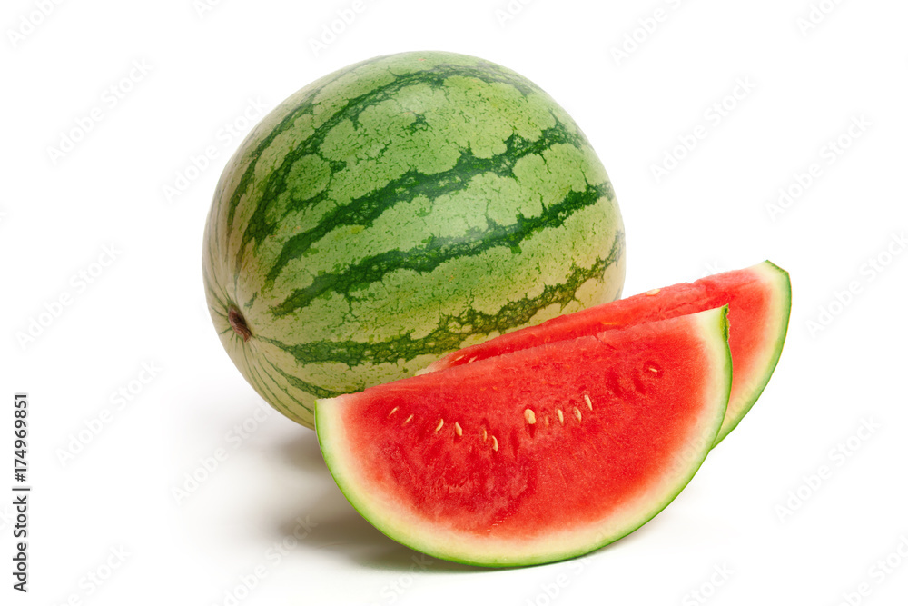 Slice of watermelon on white background Slice of watermelon on white background