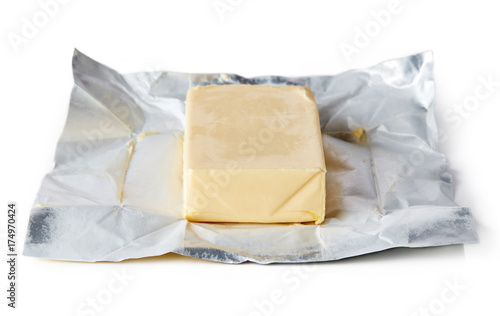 Butter package isolated on white