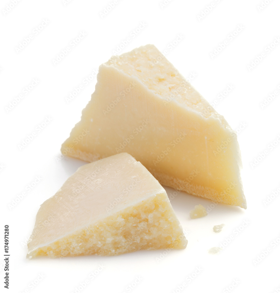 piece of cheese on white background piece of cheese on white background
