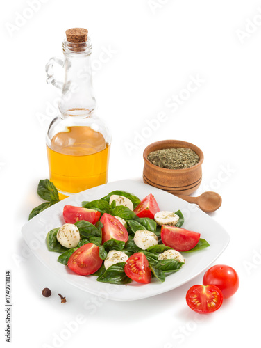 basil, mozzarella and tomato salad