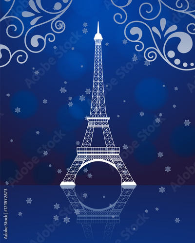 Fototapeta Naklejka Na Ścianę i Meble -  greeting card with Eiffel tower