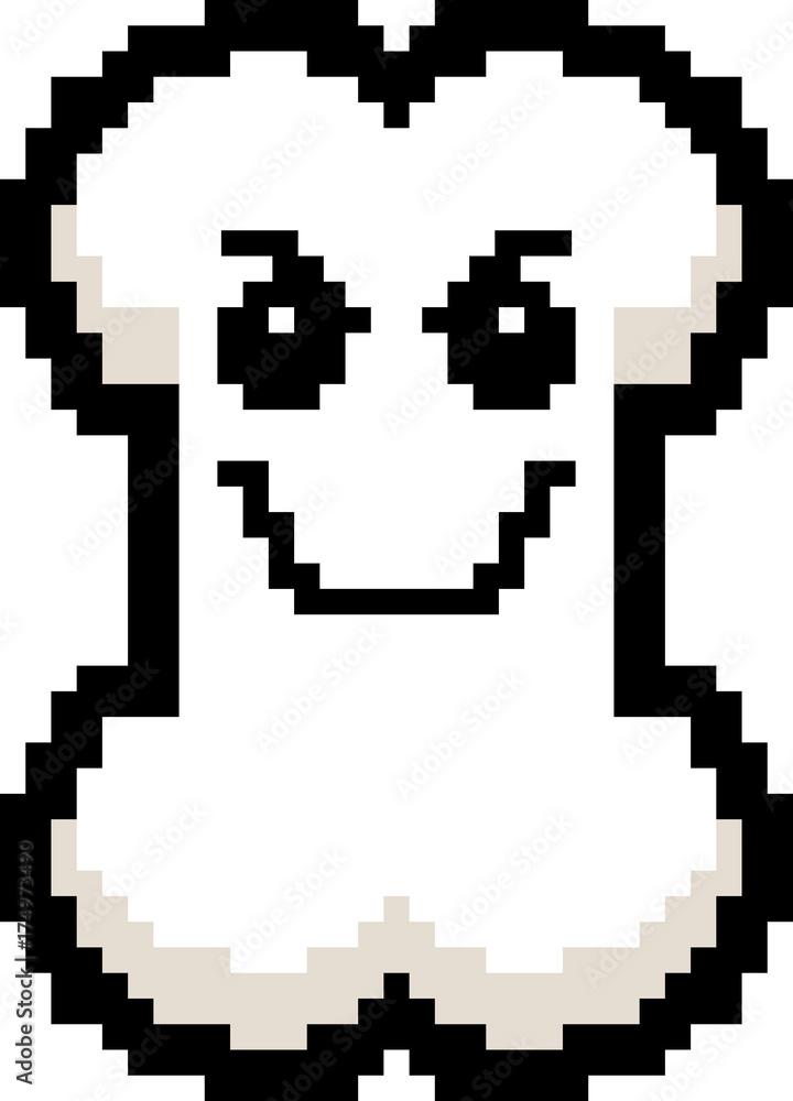 Obraz premium Evil 8-Bit Cartoon Bone