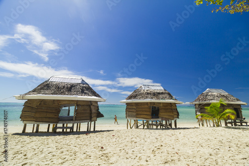 samoan fale bungalow at the beach in samoa savaii lano beach