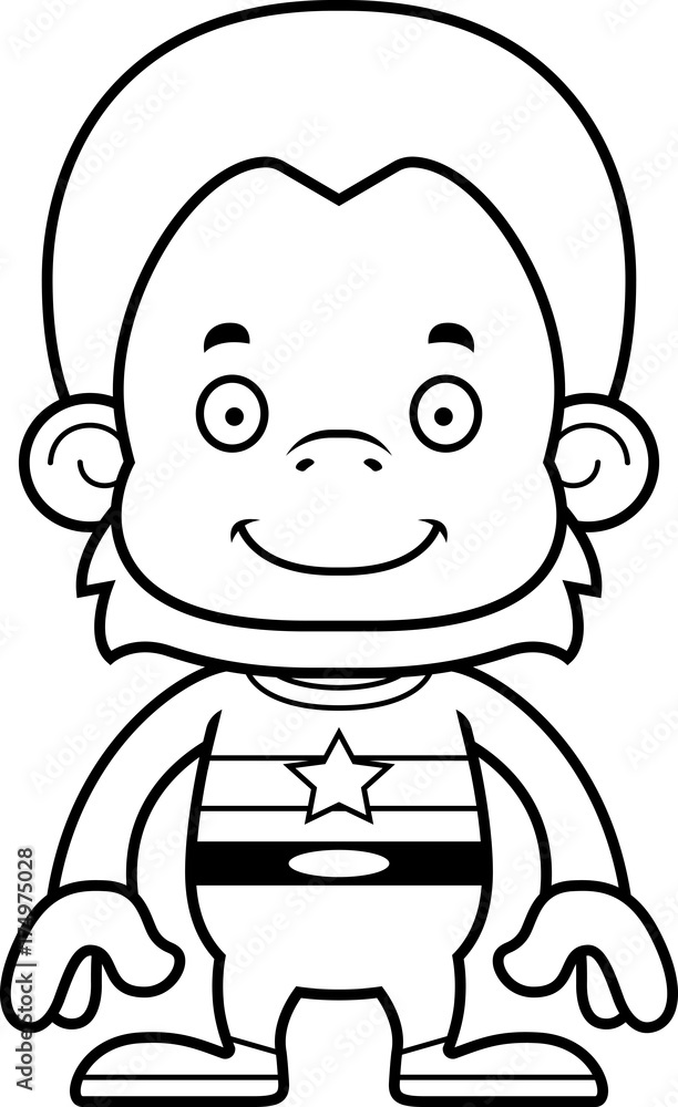 Cartoon Smiling Superhero Orangutan Cartoon Smiling Superhero Orangutan