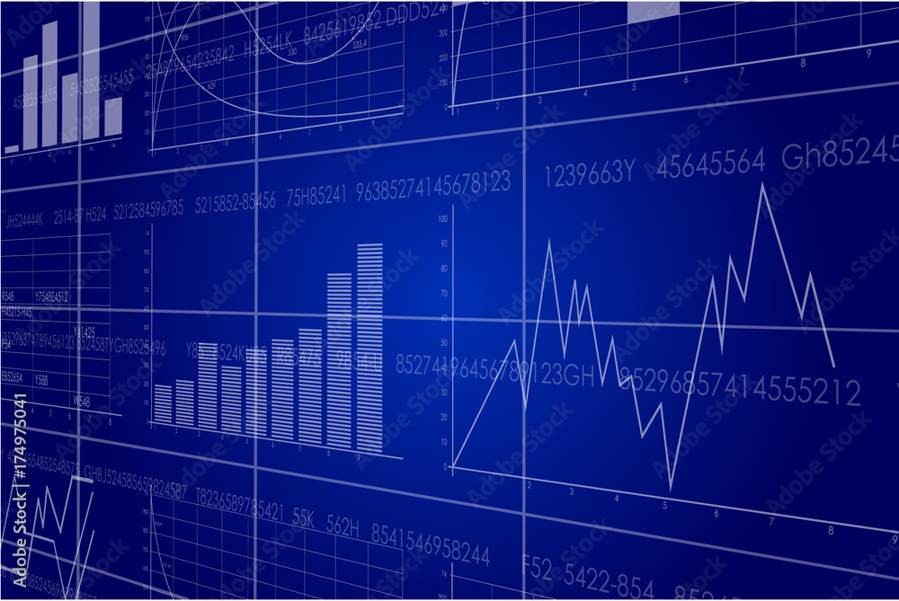 Vector business theme illustration. Background with graphs and figures. Vector business theme illustration. Background with graphs and figures.