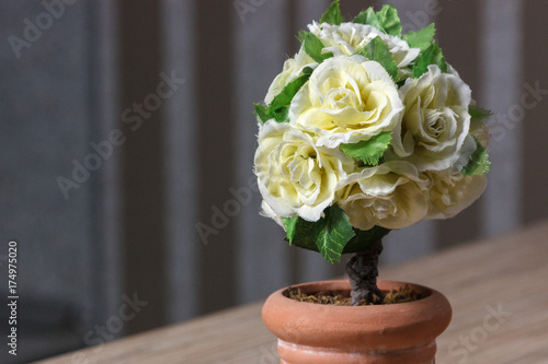 Artificial white rose