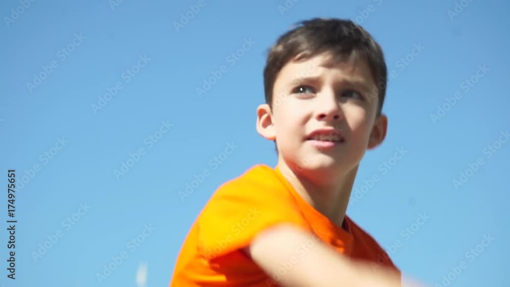 The Little Football Goalkeeper Throws Ball The Little Football Goalkeeper Throws Ball