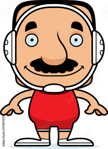 Cartoon Smiling Wrestler Man