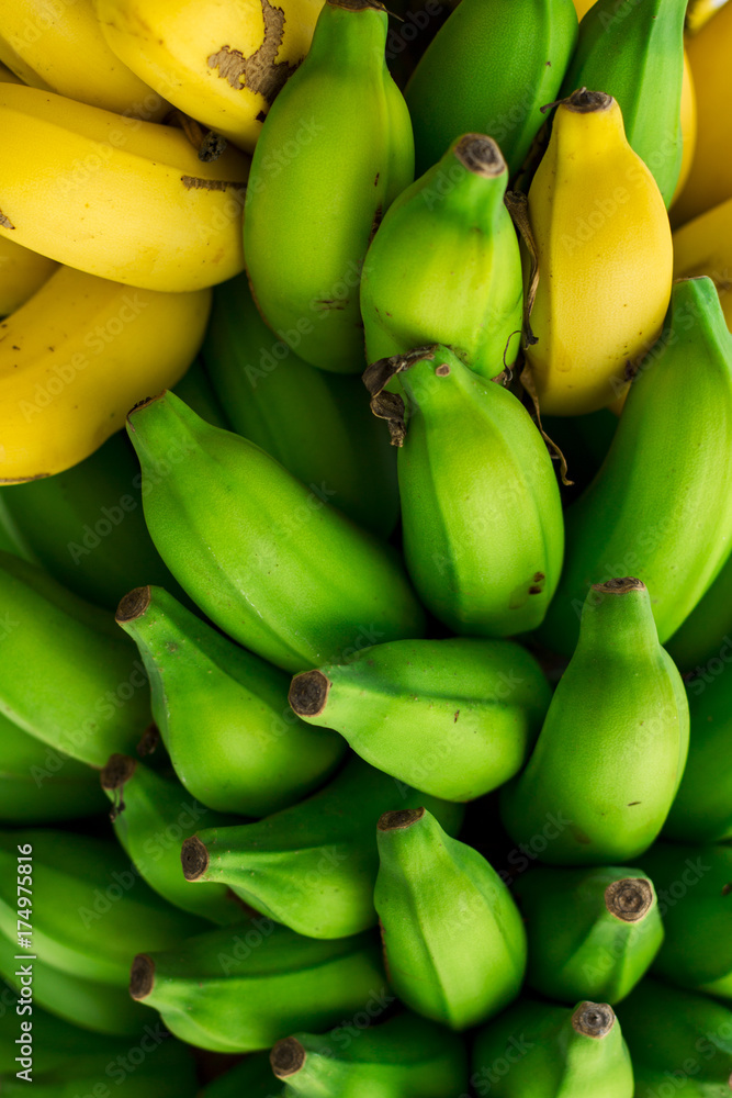 fresh green and yellow bananas ready to eat fresh green and yellow bananas ready to eat