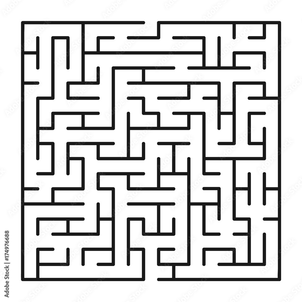 Abstract maze / labyrinth with entry and exit. Vector labyrinth 198.