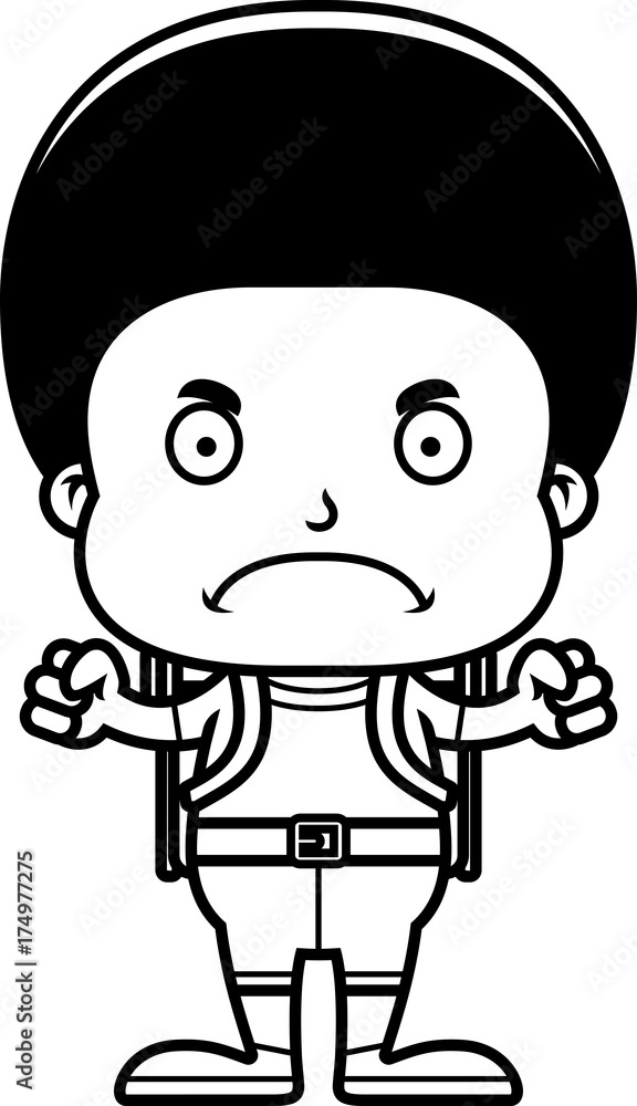Cartoon Angry Hiker Boy Cartoon Angry Hiker Boy